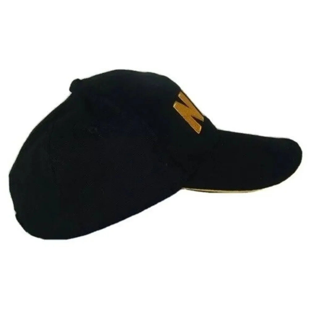 NRA Black Gold Baseball Hat Cap Embroidered Logo USA Flag Patriotic